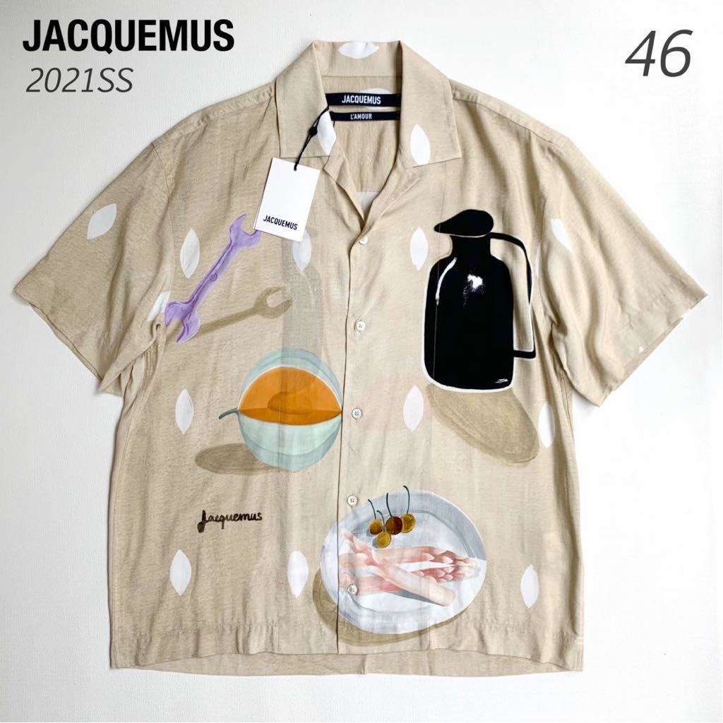 新品 2021SS JACQUEMUS ジャックムス 半袖 オープンカラー シャツ 46 メンズ 開襟シャツ