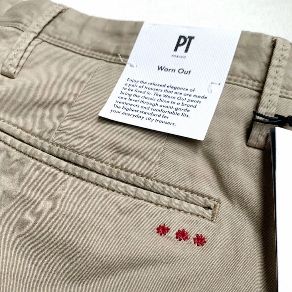新品 PT TORINO ピーティートリノ WORN OUT ストレッチ チノ カーゴ