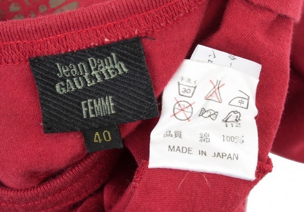 ジャンポールゴルチエ ファムJean Paul GAULTIER FEMME グラフィックプリントTシャツ 赤40 【レディース】_画像10