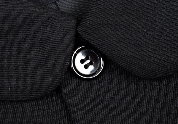 コムデギャルソンCOMME des GARCONS ウールナイロンギャバ変形デザインジャケット 黒M位 【レディース】_画像6