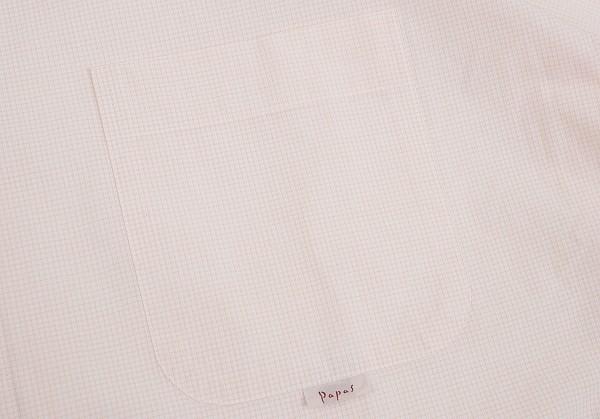 パパスPapasコットンチェックシャツ 白ベージュ52LL 【メンズ】_画像5