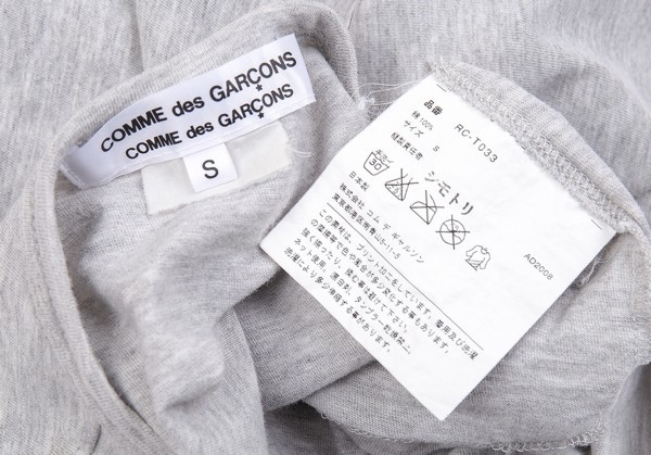 コムコム コムデギャルソンCOMME des GARCONS リボンTシャツ 杢グレー黒S 【レディース】_画像10