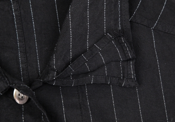 イッセイミヤケ エーポックISSEY MIYAKE A-POC 裾結びストライプ半袖シャツ 黒2 【レディース】_画像5