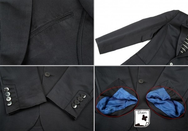 ジャンポールゴルチエJean Paul GAULTIER ステッチデザインテーラードジャケット 黒50 【メンズ】_画像5