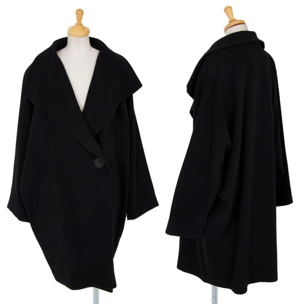イッセイミヤケISSEY MIYAKE メルトンウールイカコート 黒M
