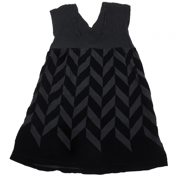  Issey Miyake mi-ISSEY MIYAKE me pie ru arrow . print switch no sleeve One-piece black M rank [ lady's ]