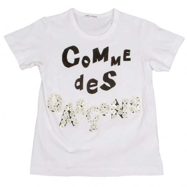 コムデギャルソンCOMME des GARCONS ボタン装飾Tシャツ 白L 【レディース】