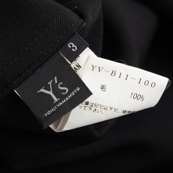 ワイズY's ウールギャバノーカラージップアップシャツ 黒3 【レディース】_画像10