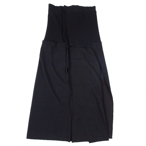  Comme des Garcons COMME des GARCONS knitted Layered switch design skirt black M [ lady's ]