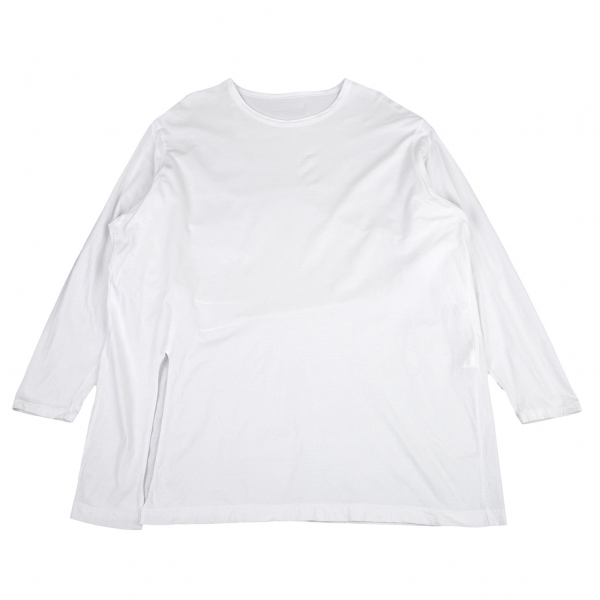 【T-ポイント5倍】 グラウンド ワイGround 【メンズ】 スリットビッグシルエットカットソー白3 Y 長袖Tシャツ
