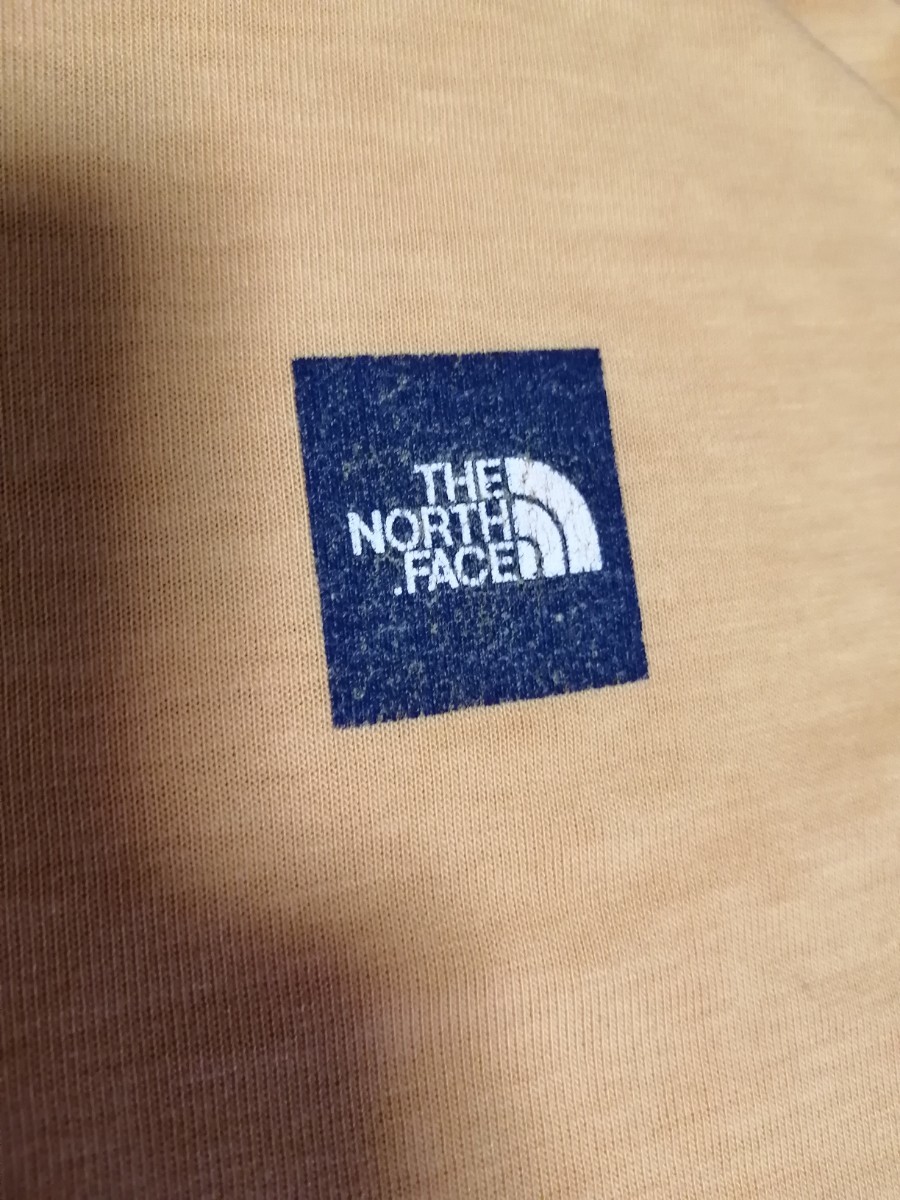 THE NORTH FACE ノースフェイス ボックスロゴ スクエアロゴ イエロー 古着 Tシャツ Lサイズ レア 希少