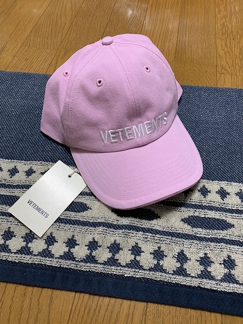 新品 20ss vetements Reebok ロゴ キャップ pink ヴェトモン_画像1