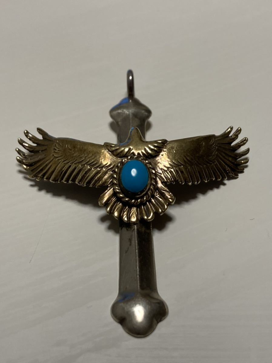  Goro's all gold gold . turquoise small Eagle Cross 