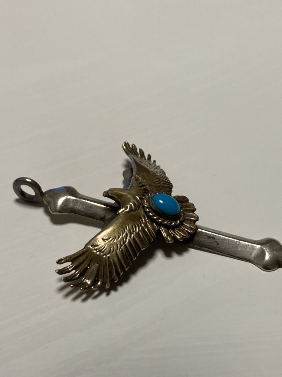  Goro's all gold gold . turquoise small Eagle Cross 