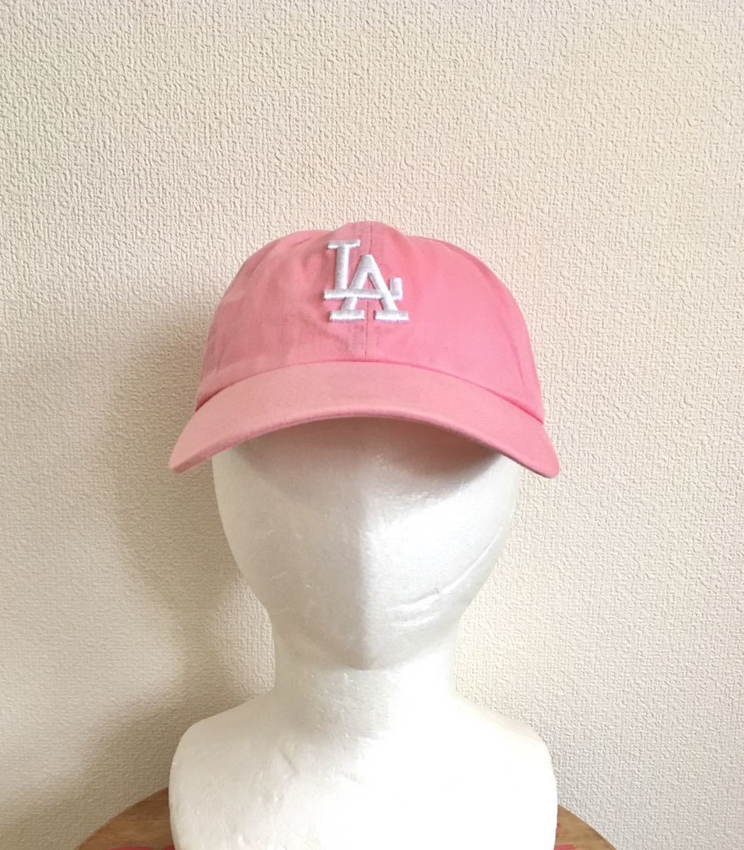 47 BRAND LA ベースボールキャップ CAP ピンク WOMEN’S フォーティーセブンブランド キャップ 帽子 LA Dodgers MLB strap back_画像2