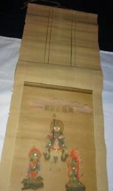  rare antique god company horse . bodhisattva immovable Akira . god . god paper pcs hold axis Shinto picture Japanese picture paper calligraphy old fine art 