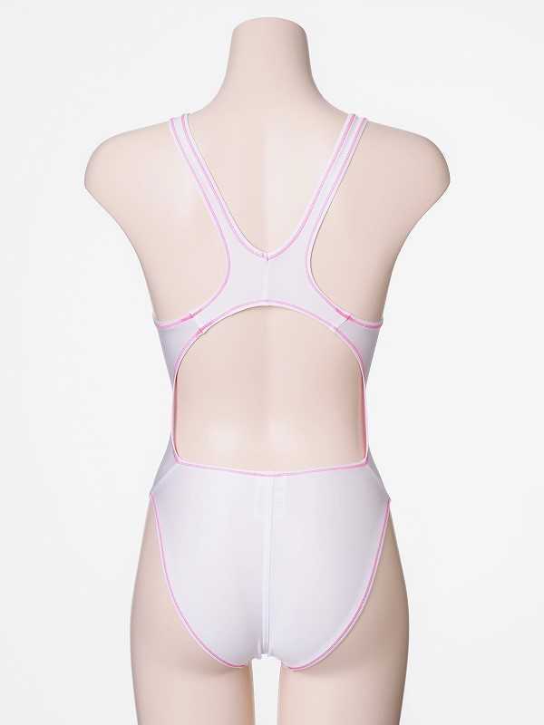 新品・O・マーメイディア・女子競泳水着・ホワイト×ステッチ 新品・O・マーメイディア・女子競泳水着・ホワイト×ステッチ