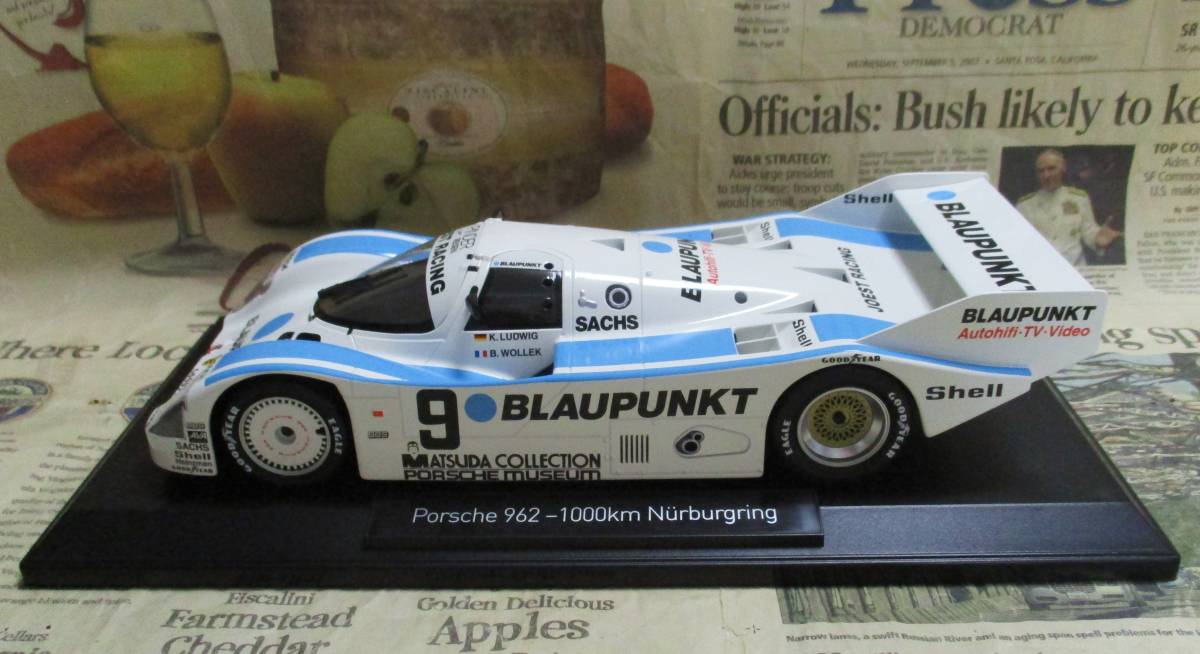 ★レア絶版*世界1000台*Norev*1/18*Porsche 962C #9 Blaupunkt*1987 Nurburgring 1000km*ポルシェ_画像5