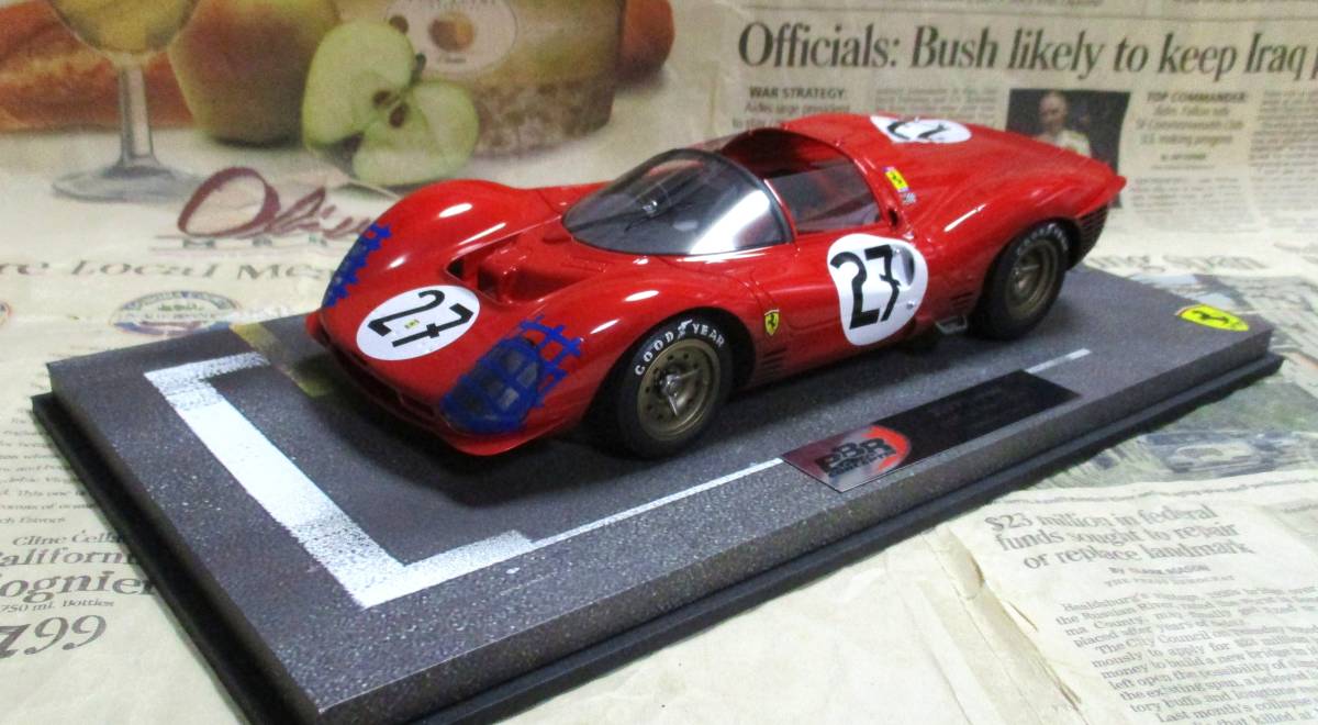 ★激レア絶版*世界50台*BBR*1/18*Ferrari 330 P3 Spyder #27 NART - Dirty Version 1966 Le Mans 24h≠MR