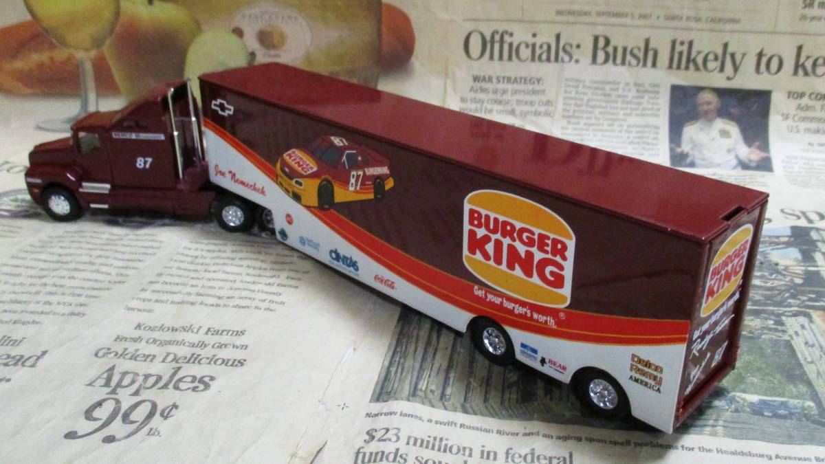 ★激レア絶版*GMP/Peachstate*1/64*Joe Nemechek BURGER KING Transporter*バーガーキング_画像2