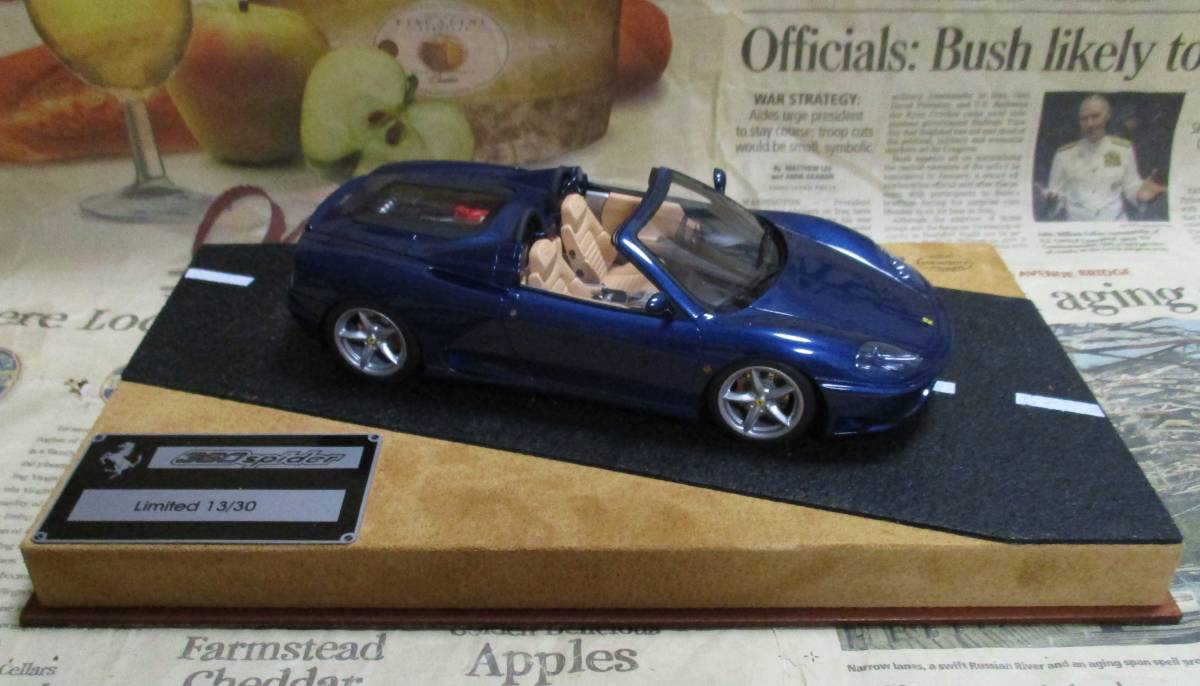 ★超レア絶版*世界30台*BBR*1/24*Ferrari 360 Modena Spider メタリックブルー*フェラーリ≠MR_画像1