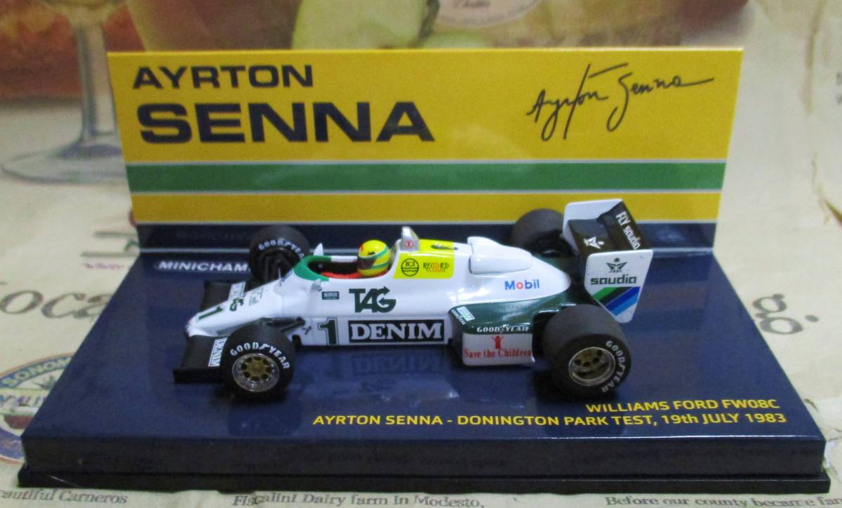 ★絶版*Minichamps PMA*1/43Williams Ford FW08C #1 - Donington Park Test*Ayrton Senna*セナ