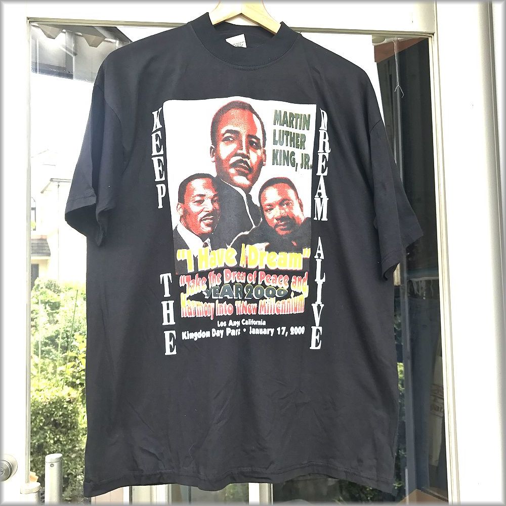  キング牧師 2000 00s デッドストック Tシャツ size XXL ブラック 検 ビンテージ 90s Martin Luther King Jr 黒人 偉人