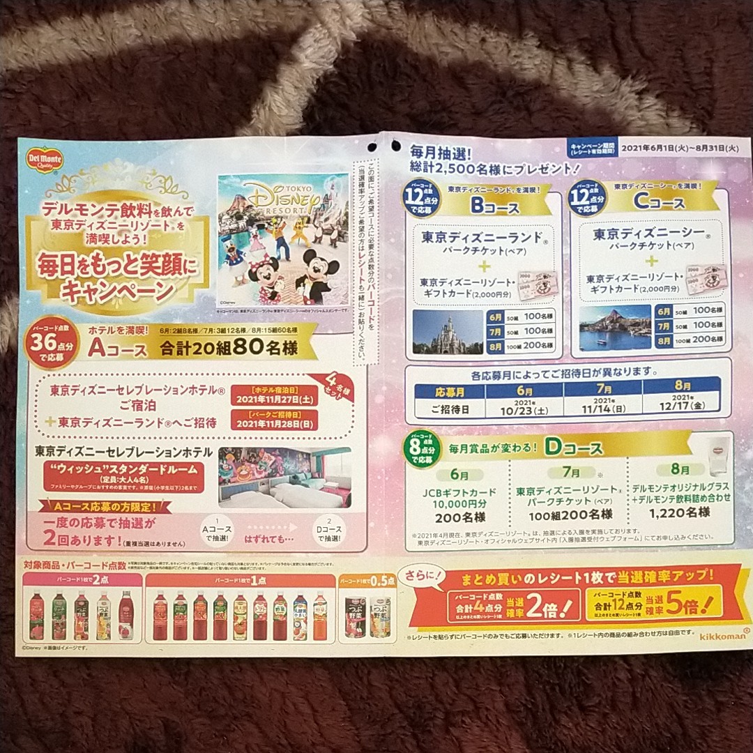 Paypayフリマ 懸賞応募 デルモンテバーコード12点分 当選確率2倍レシート付き Paypayフリマ 懸賞応募 デルモンテバーコード12点分 当選確率2倍レシート付き