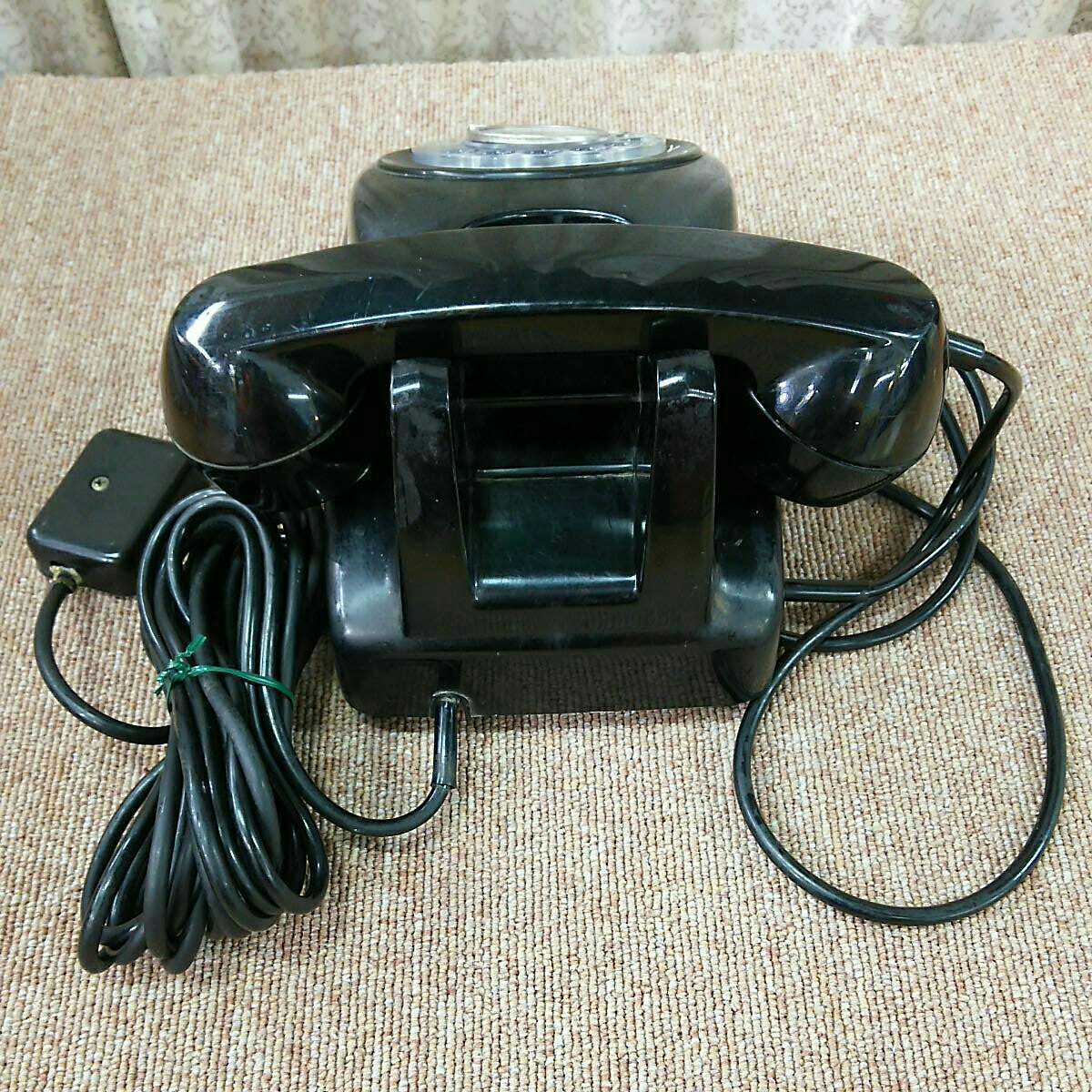  Showa Retro black telephone NTA-680B NEC dial type Japan electro- confidence telephone . company inspection table paste equipped antique used long-term keeping goods Junk interior rare 