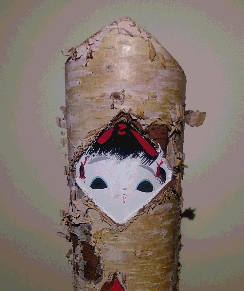置物 大型 こけし 雪ん子 女の子 人形 観光 土産 飾り 木製 白樺 郷土 