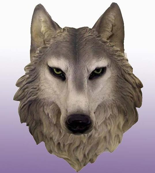 ウルフ レムス（ローマ伝説）灰色オオカミ 頭部彫像/`ガーデニング 玄関エントランス装飾 動物カフェ 新築祝い プレゼント 贈り物（輸入版