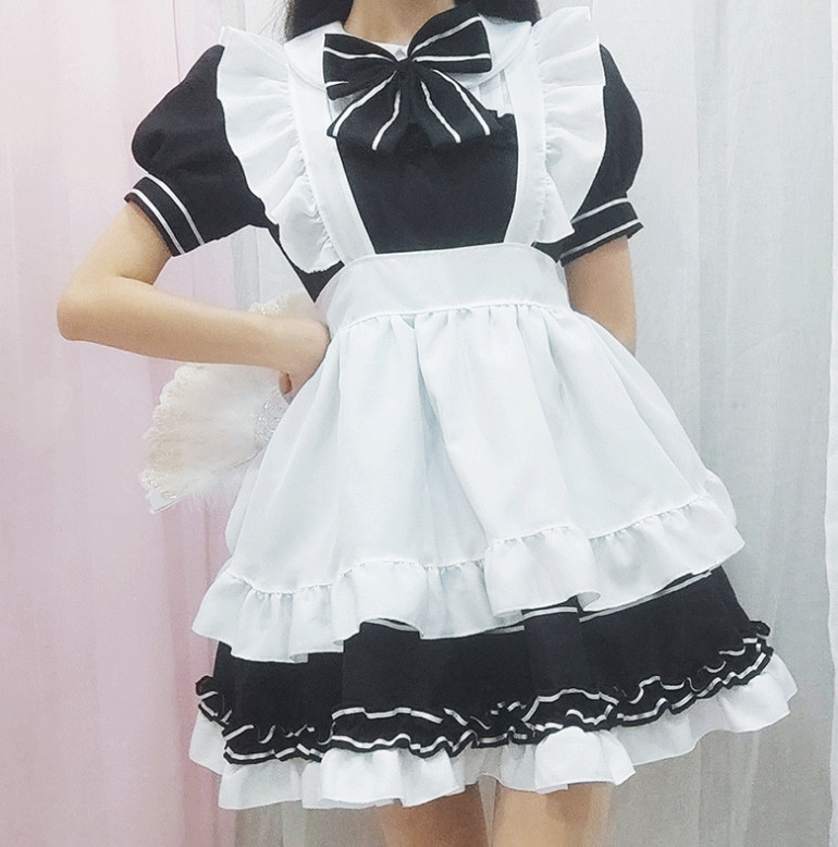 【萌】レディース メイド 服 ロリータ かわいい ハロウィン.学園祭.お祭り.イベント.文化祭 コスプレ衣装_画像2