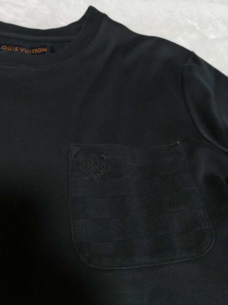ルイヴィトン ダミエロングTシャツ ブラック 良質