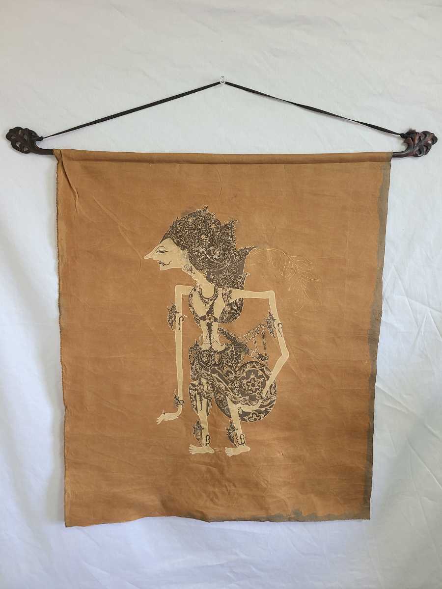 ワヤン・クリ Wayang Kulit タペストリー 63cm×72cm インドネシア