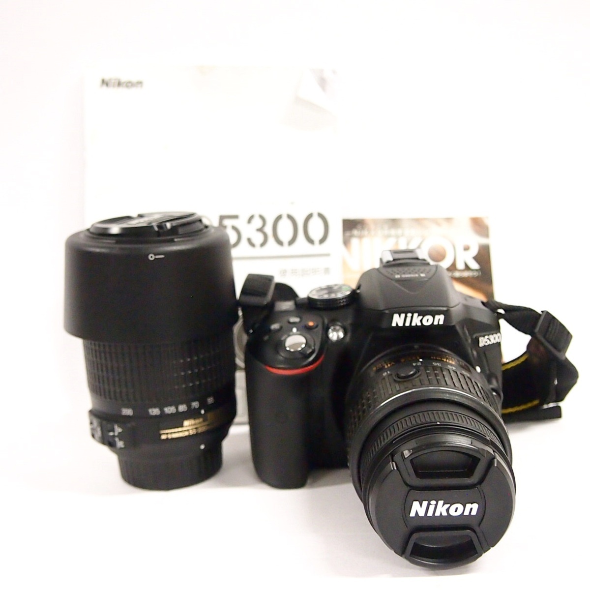【電源OK】Nikon D5300 デジタル 一眼レフ ＜カメラ＞ ニコン ズーム レンズ AF-S DX NIKKOR 55-200mm f/4-5.6 18-55mm f/3.5-5.6