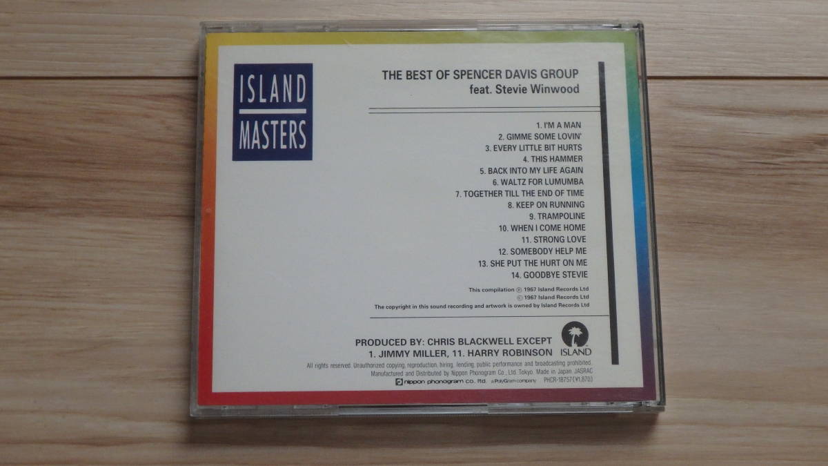 【CD】THE BEST OF SPENCER DAVIS GROUP featuring Stevie Winwood/ ベスト オブ スペンサー デイヴィス グループ_画像2