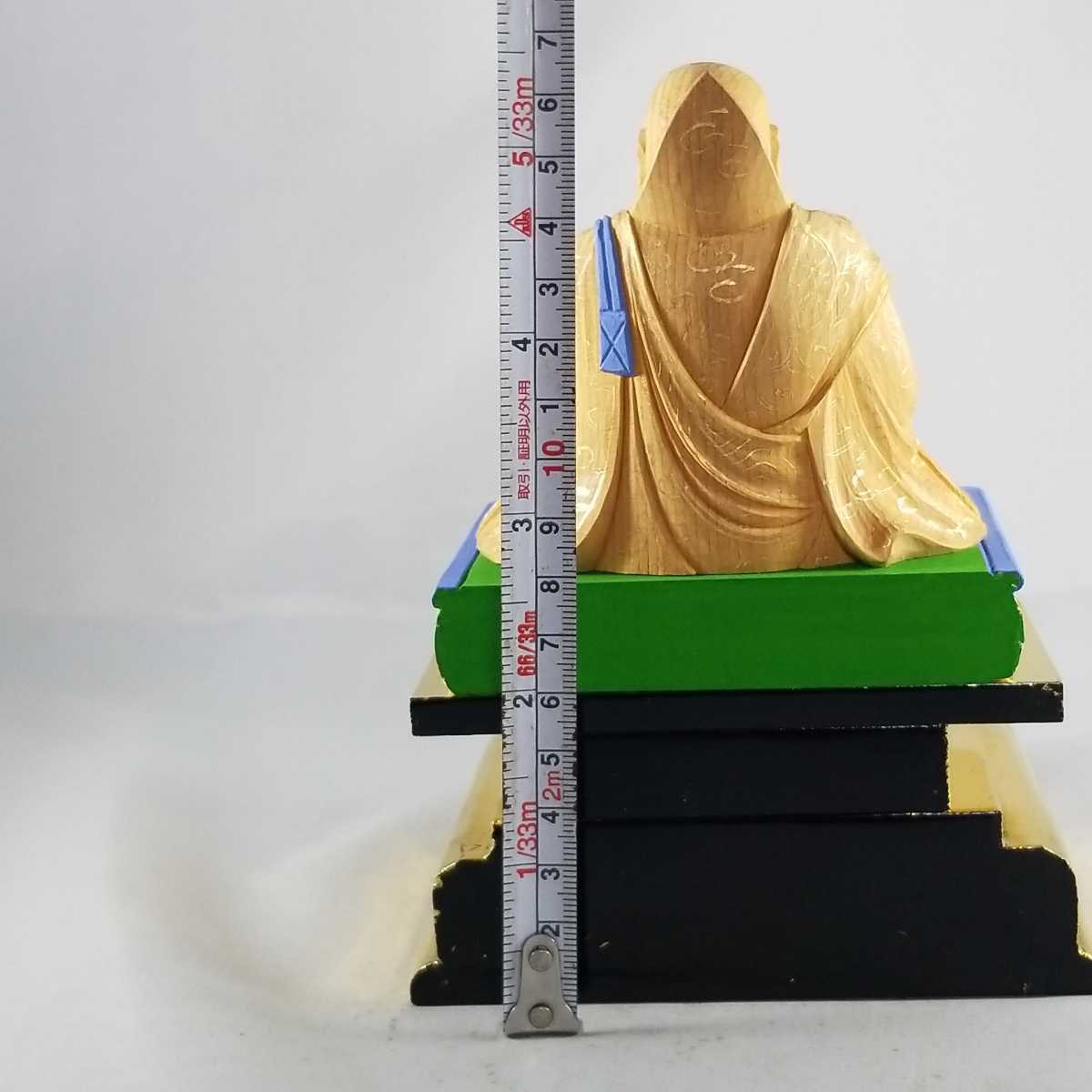 最新エルメス 日蓮聖人日蓮宗カヤ木地彫り身丈2.5寸 仏具一般 