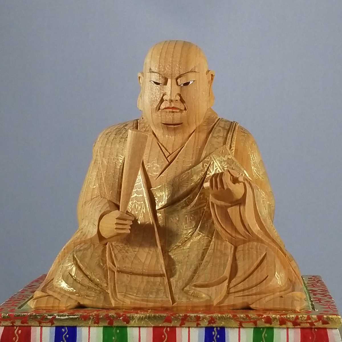 日蓮聖人 日蓮宗 カヤ木地 身丈2.5寸 仏壇、仏具 日蓮聖人 日蓮宗 カヤ木地 身丈2.5寸 仏壇、仏具