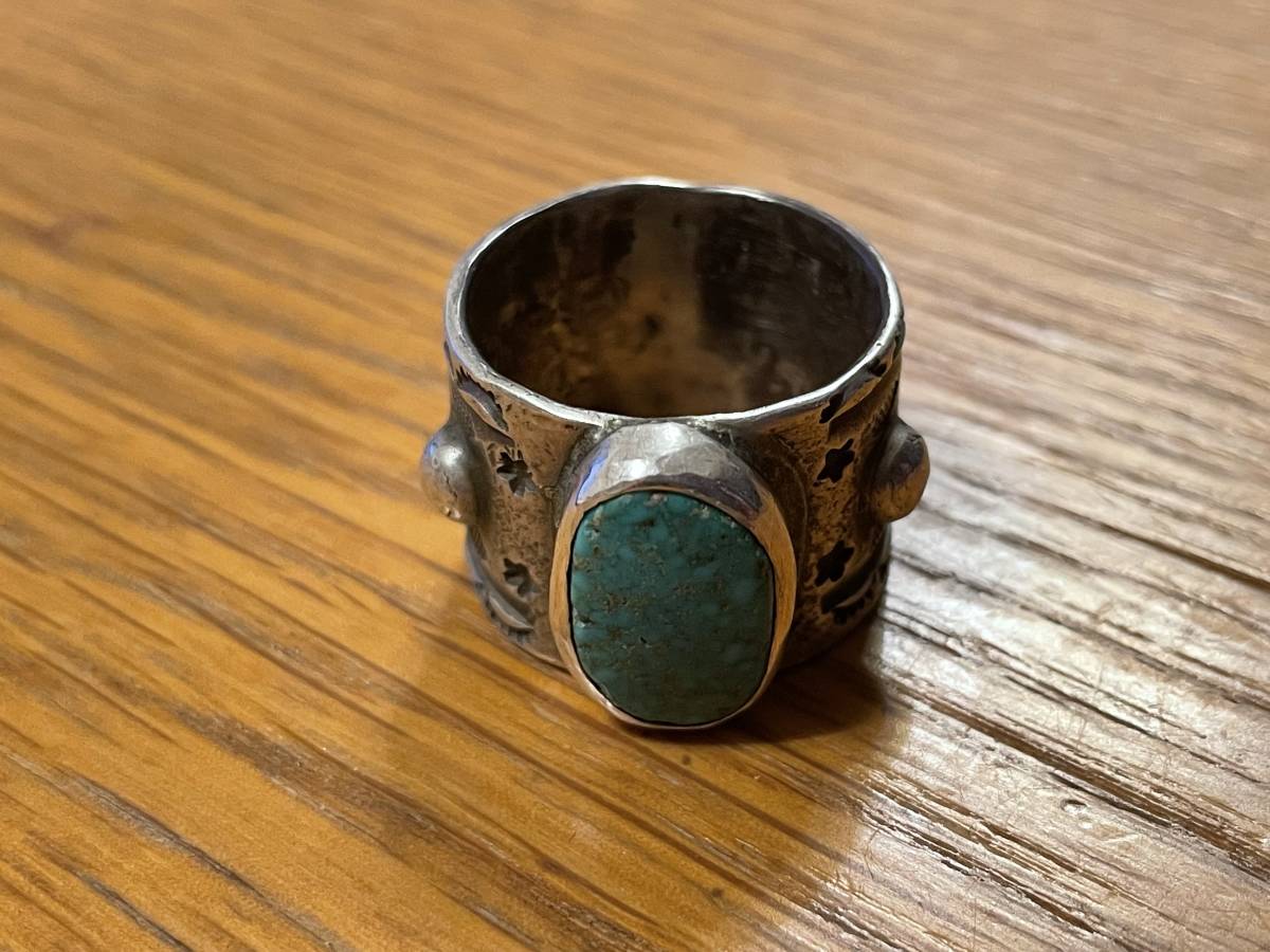  Lynn Don tso-si-Lyndon Tsosie Navajo Navajo turquoise stamp Work ring 