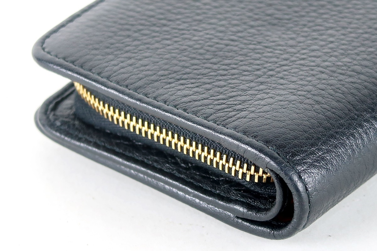 超美品】PRADA プラダ 二つ折り財布 レザー ブラック ブランド