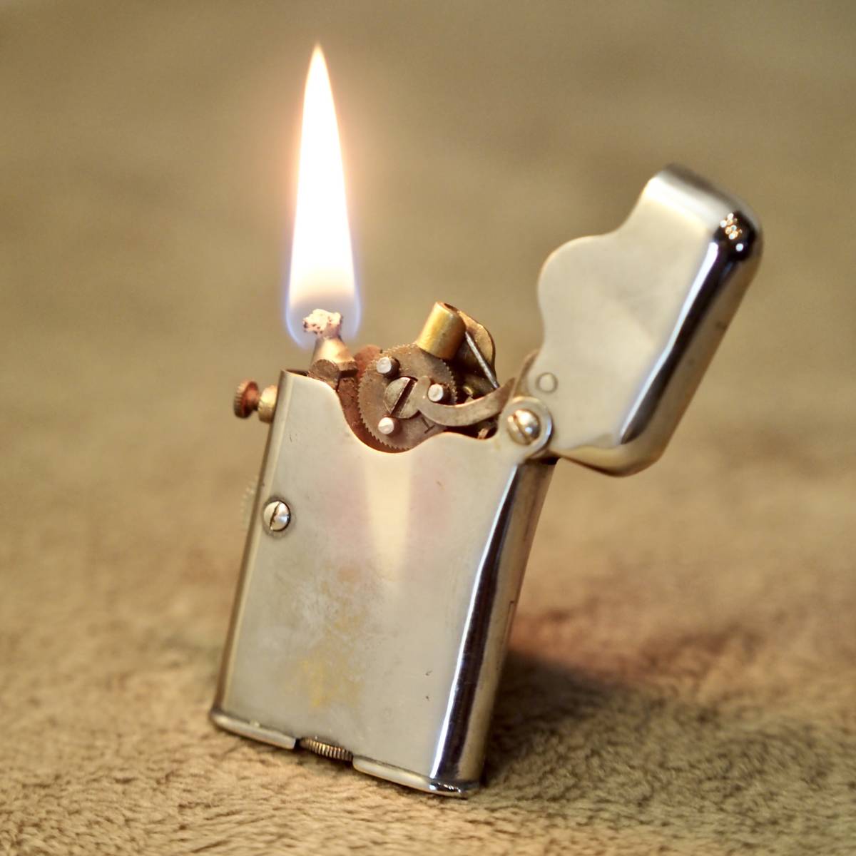  put on fire excellent Switzerland made 1920~30 period Thorens antique lighter Thorens single Claw semi auto oil 