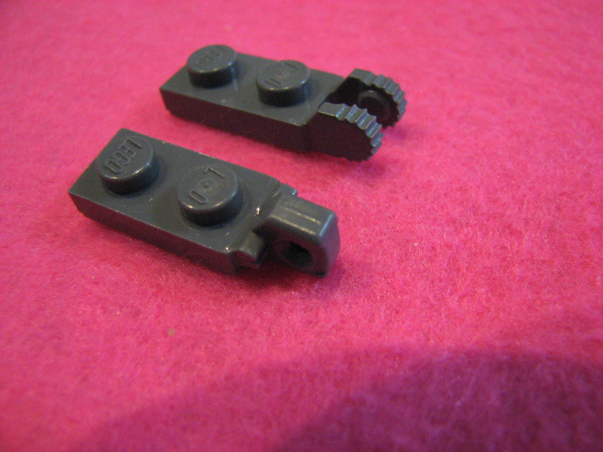 * Lego -LEGO*30365*44567*hin Ghibli k1x 2 lock, 2 ps. finger . vertical edge,9ps.@. tooth * hinge plate 1x 2 lock *. gray *USED