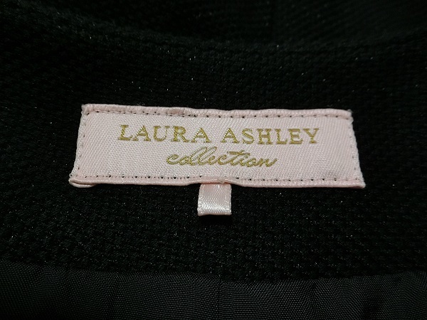 LAURA ASHLEY　ローラアシュレイ　清楚　ノーカラー　スカート　セットアップ　ブラック_画像5