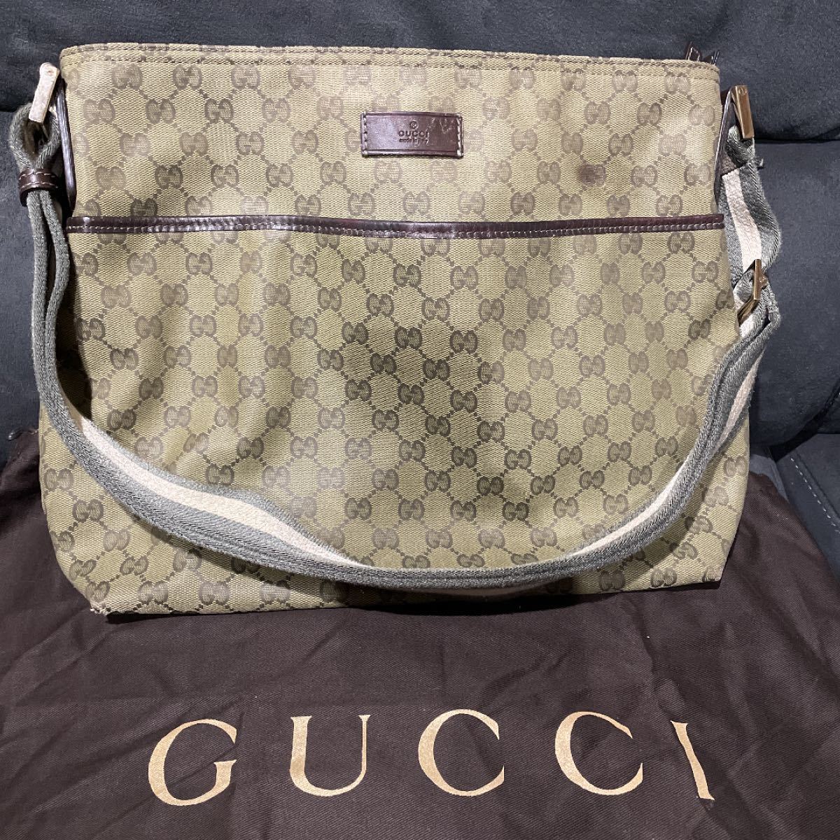 GUCCI  GG キャンバス シェリーライン ショルダーバッグ