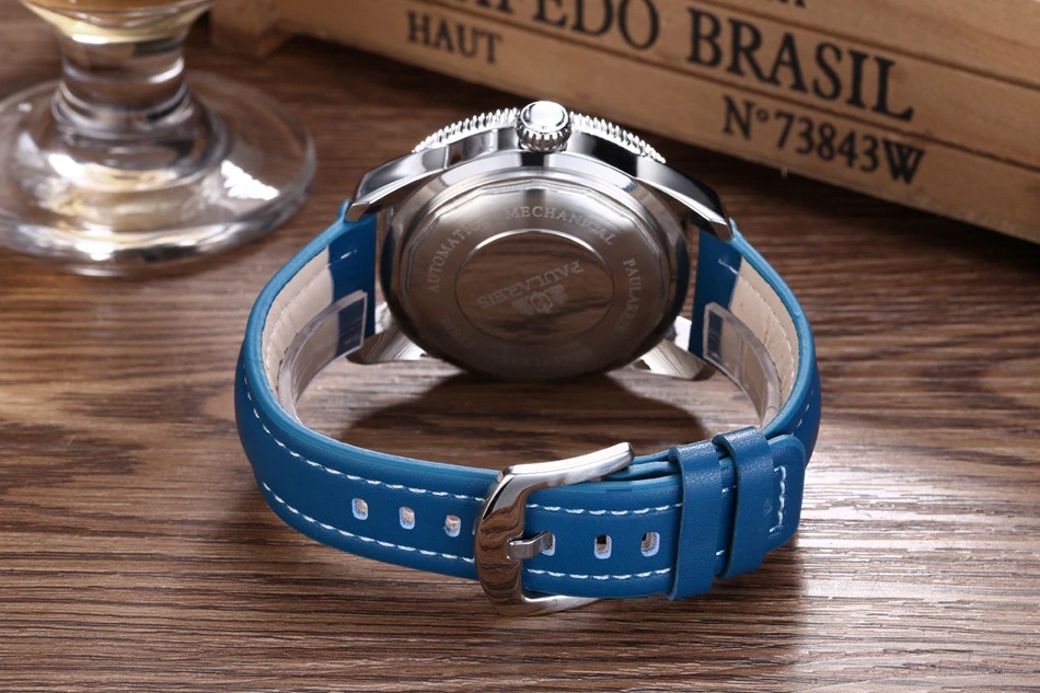 【PAULAREIS】最新モデル 腕時計 Breitling ブライトリング ブラックレザー 自動巻き ROLEXオマージュ_画像2