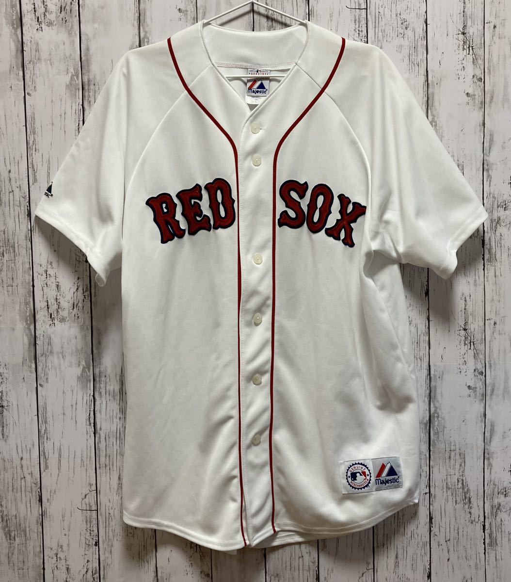 【Majestic】 マジェスティック MLB 野球 メジャーリーグ Boston RED SOX レッドソックス ユニフォーム L 背番号無し 澤村 上原 松坂_画像1