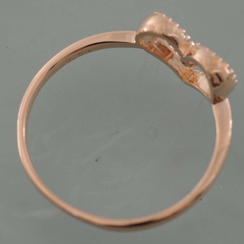 即決【F19】 K10 ピンクゴールド メレダイヤモンド 0.01ct オープンハート デザイン リング 指輪 中古品仕上げ済み 9号_画像6