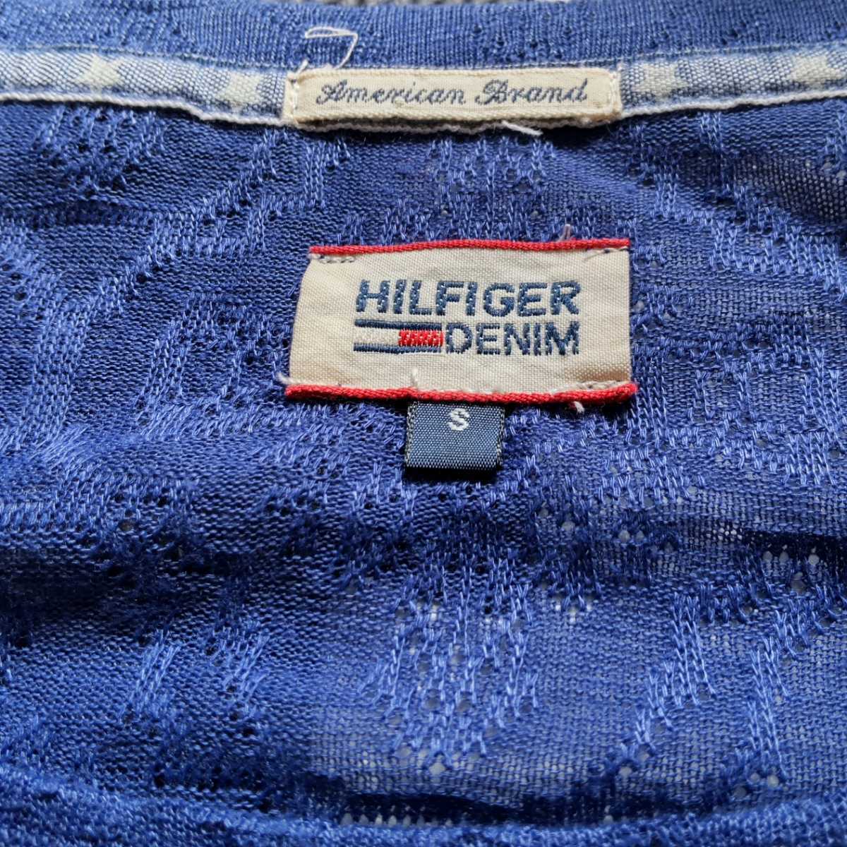 HILFIGER DENIM [ superior article ] race knitted long sleeve shirt * size S NR-218