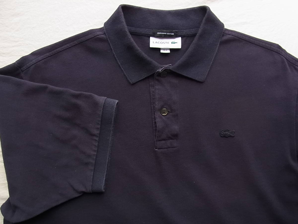LACOSTE ラコステ　鹿の子素材　オーバーサイズ　ポロシャツ　サイズ 4 日本製 ネイビー 型番 PH097PL_画像2