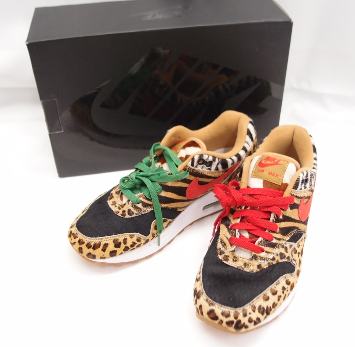 箱付き NIKE ナイキ AIR MAX 1 DLX atmos Animal Pack2.0 AQ0928-700 SIZE:26cm スニーカー 靴 中古 メンズ △WT2173_画像1